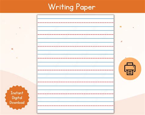 Handwriting Lined Paper Practice Writing Paper Printable Lined Paper Writing Paper