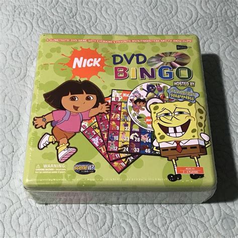 Nickelodeon Nick Dvd Bingo Game Metal Tin Box New Dora And Spongebob