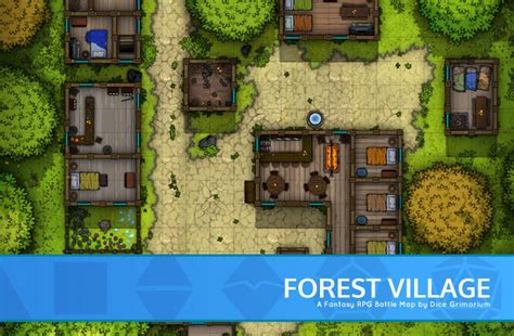 Forest Village - D&D Map for Roll20 And Tabletop - Dice Grimorium