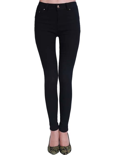 Black Slim Pockets Denim Pant Sheinsheinside