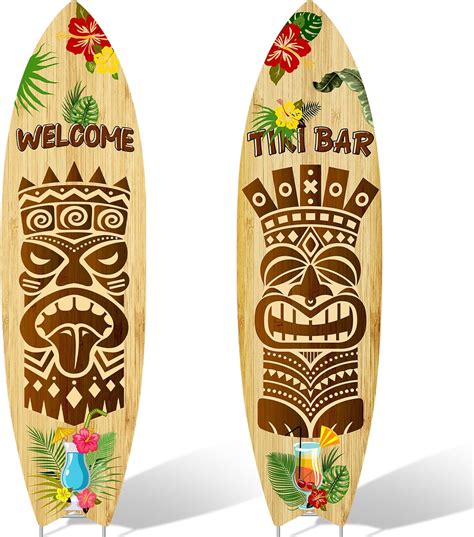 Amazon Pcs Tiki Bar Surfboard Yard Signs Surfboard Beach Signs