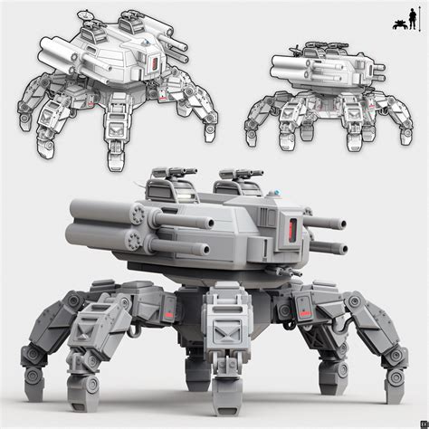 Combat Spider Drones Cgtrader