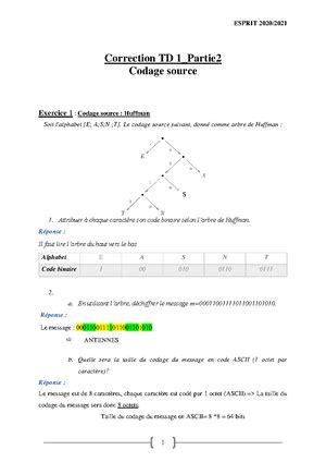 TD1 Partie 1 Travaux Dirigés ESPRIT 2020 20 21 1 5 TD 1