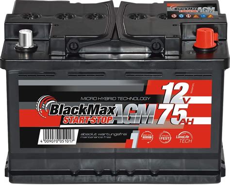 Blackmax Agm Autobatterie V Ah Pkw Start Stop Batterie Ersetzt Ah