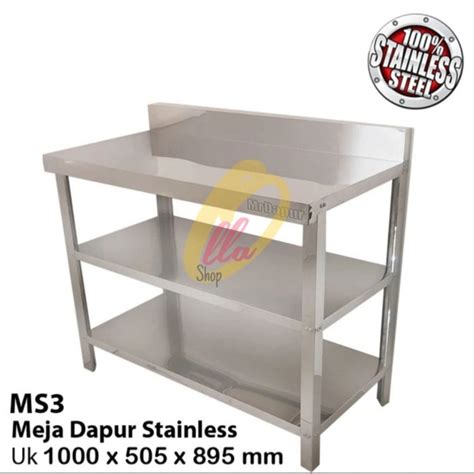 Jual MEJA DAPUR STAINLESS STEEL 3 RAK MR DAPUR MS 3 BERAT ASLI Shopee