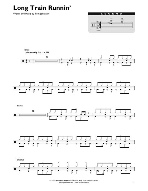 Long Train Runnin By The Doobie Brothers Sheet Music For Drum Chart At