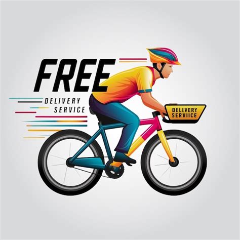 Premium Vector Free Delivery Logo With Bike Man Or Courier Png