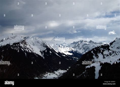 alpine view from morzine ski resort Stock Photo - Alamy