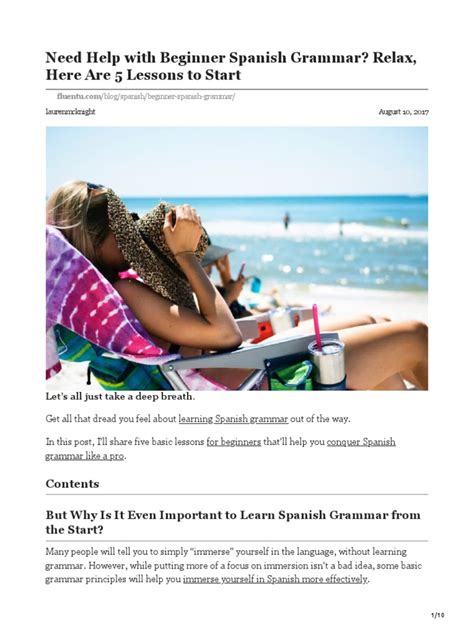 Need Help With Beginner Spanish Grammar? Relax, Here Are 5 Lessons To ...