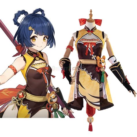 Genshin Impact Xiangling Cosplay Costume Hqcosplay