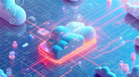 Cloud Computing Technology Concept Futuristic Illustration Premium Ai