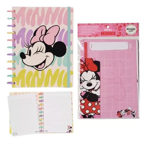 Kit Cuaderno Discos Mooving Loop Minnie Mouse Repuesto Hojas