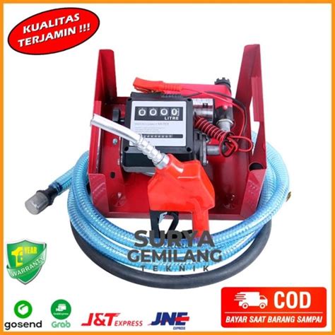 Paket Pompa Minyak Solar Bensin Dc 12 Volt Flow Meter Pompa Transfer