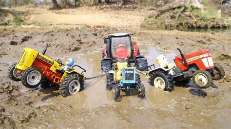 Mahindra Tractor Stuck In Deep Mud Pulling Out Sonalika Tractor