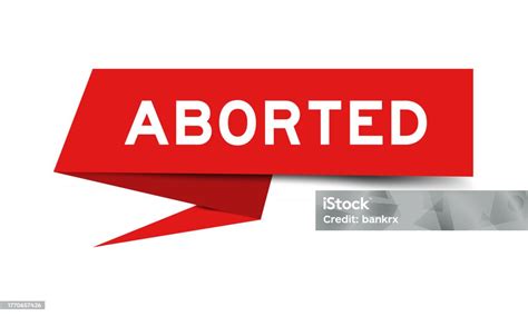 Ilustración De Banner De Discurso De Color Rojo Con La Palabra Abortada