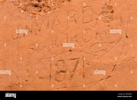 Inscriptions Casa Grande Ruins National Monument Arizona Stock Photo