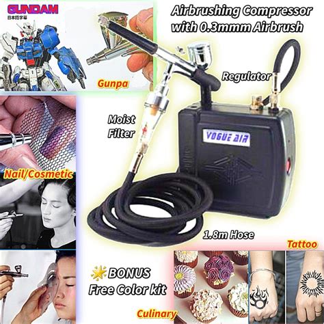 Airbrush Set Compressor And Airbrush Together Airbrushing Kit Hobbies
