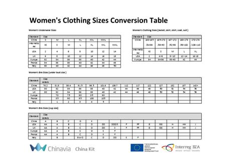 Womens Apparel Size Conversion Chart A Comprehensive Guide To Womens Clothing And