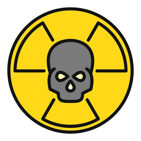 Radiation Symbol With Skull Vector Radiation Colored Icon Or Design