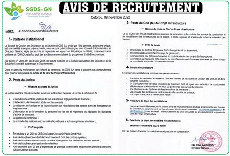 SGDS SA Recrute 01 Chef Fe De Projet Infrastructure Concoursn