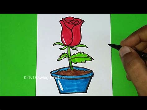 How To Draw Rose Flower Pot Best Flower Site