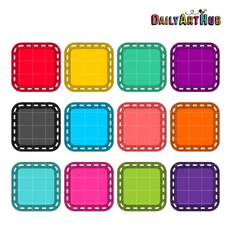 Square Colorful Patches Clip Art Set Daily Art Hub Free Clip Art