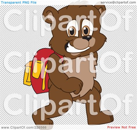 Royalty-Free (RF) Clipart Illustration of a Bear Cub School Mascot ...