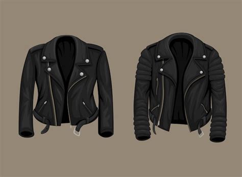 Premium Vector Leather Jacket Man And Woman Fashion Collection Set