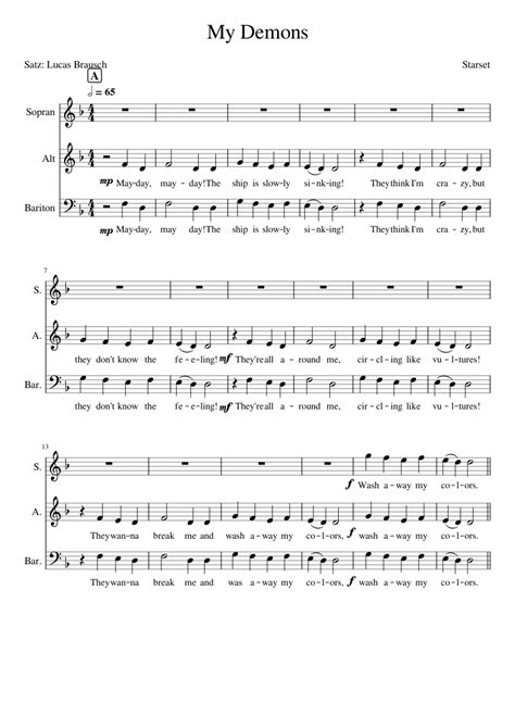 My Demons STARSET My Demons By Starset Sheet Music For Soprano Alto