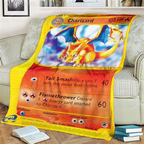 Anime Pokemon Charizard Vmax Darkness Ablaze Soft Blanket Hot Sale 2024