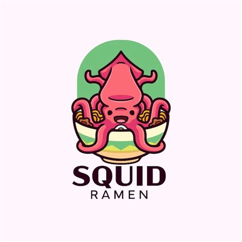 Premium Vector Squid Bowl Logo Mascot Design Cartoon Character Vector