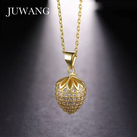 Juwang Strawberry Necklace Pendant For Woman Girl New Fashion Statement