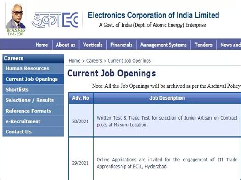 Ecil Recruitment Notification Out For Technical Officer And