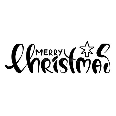 Hand Drawn Elegant Modern Brush Lettering Of Merry Christmas Stock