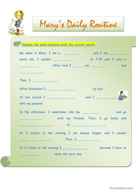 Daily Routine Fill In The Gaps Exer English Esl Worksheets Pdf Doc