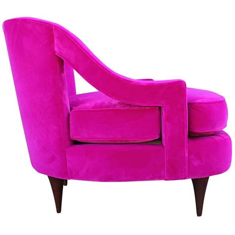 Glamorous Fuchsia Pink Velvet Lounge Chair At 1stdibs Hot Pink Accent Chair Fuchsia Velvet