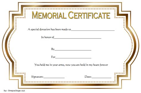 Donation In Memory Of Certificate Template Free Regarding New