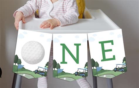 Editable Golf Happy Birthday Banner Golf Cart High Chair Banner ...