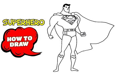 How to draw a Superhero - Cartoon | Easy Superheroes to draw step by ...