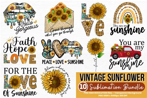 Sunflower Sublimation Bundle Graphic By Regulrcrative · Creative Fabrica