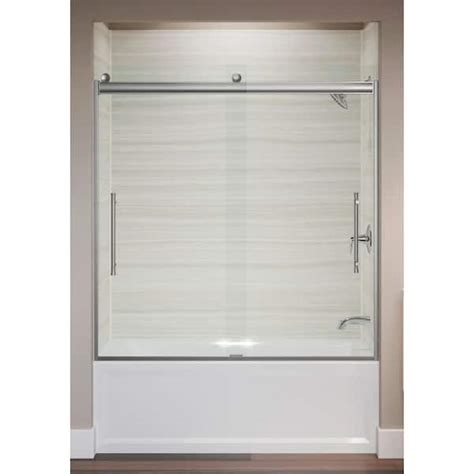 Kohler Elmbrook 59625 In X 615625 In Frameless Sliding Bathtub Door In Bright Polished