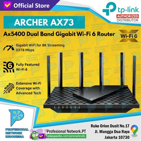 Jual TP-LINK ARCHER AX73 AX5400 WIFI 6 WIRELESS ROUTER TPLINK AX 73 AX ...