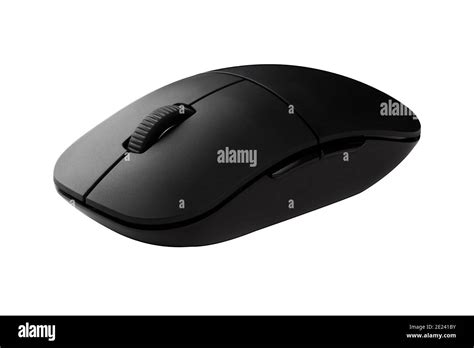 Wireless Black Computer Mouse Isolated On White Background Office