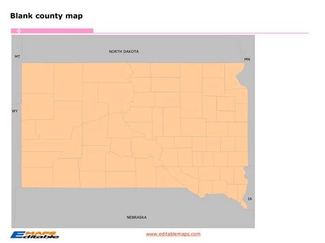 South Dakota county map - Editable PowerPoint Maps