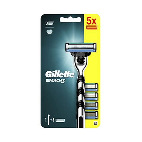 Gillette Mach3 Ανταλλακτικές Κεφαλές Ανδρικής 5τμχ & ΔΩΡΟ Λαβή ...
