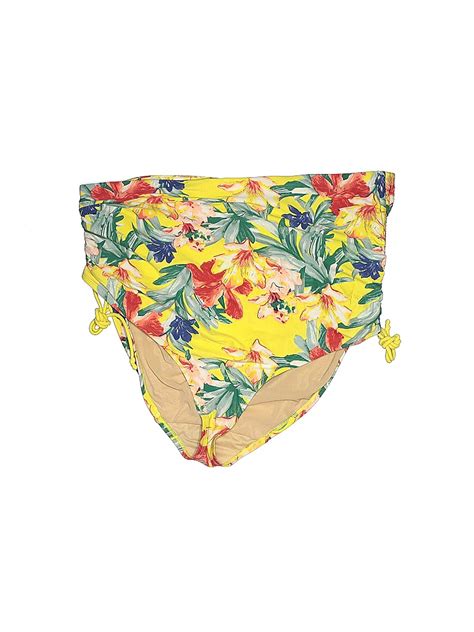 Swim By Cacique Tropical Yellow Swimsuit Bottoms Size 22 Plus 49