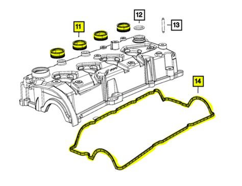 Valve Cover Gasket Kit Fiat 14l Multiair 2012 2019 Fiat 500 All 2