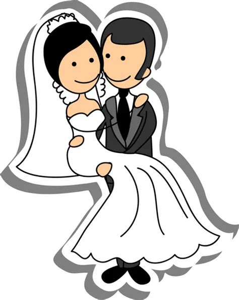 Wedding Picture Bride And Groom In Love The Vector — Stock Vector