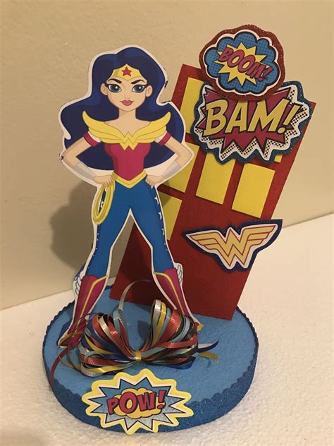 Wonder Woman Centerpiece Wonder Woman Birthday Wonder Woman Party