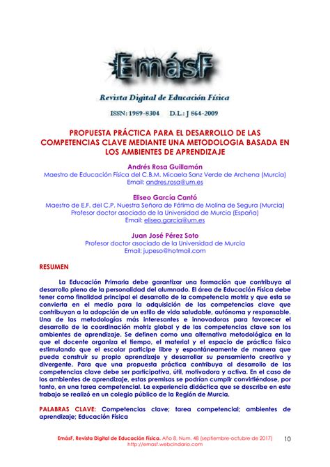 PDF PROPUESTA PRÁCTICA PARA EL DESARROLLO DE LAS COMPETENCIAS CLAVE